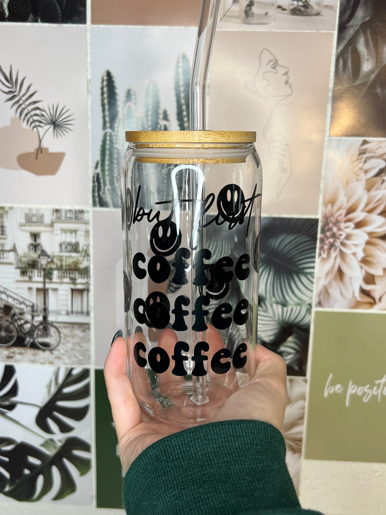 But First Coffee Quote Glass Mason Jar Mug / Coffee Glass / Mug Cup / Coffee  Mug / Coffee / Mug / Cup 